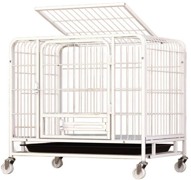 方管加粗室內寵物狗籠, 白色, 1個