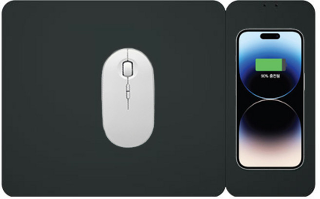 엔보우 고속 무선충전 15W 분리형 마우스 패드 WCPADM, 다크그레이, 1개