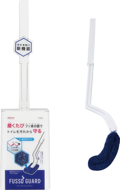 aisen 含氟弧形馬桶刷 一般款 附盒, 白色 + 深藍色, 1支