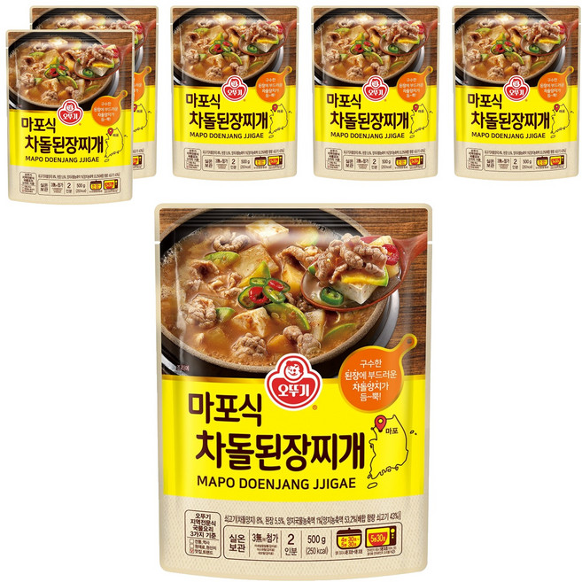 오뚜기 마포식 차돌된장찌개, 500g, 6개