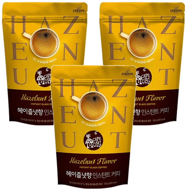 까페모리 헤이즐넛향 인스턴트커피 리필형, 150g, 3개, 1개입