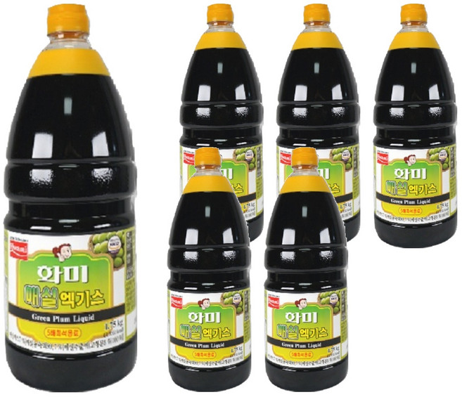 화미 매실 엑기스 5배, 1.75kg, 6개