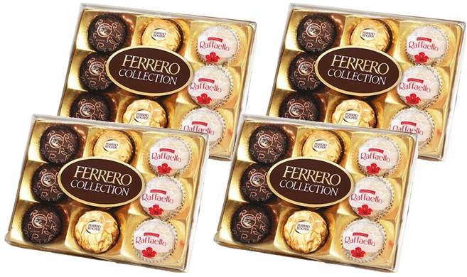 FERRERO ROCHER 金莎 綜合金莎巧克力禮盒 9顆入, 97g, 4盒