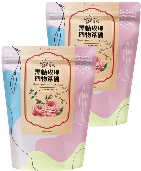 CHILL 愛吃 黑糖四物玫瑰磚, 17g, 10個裝, 2組