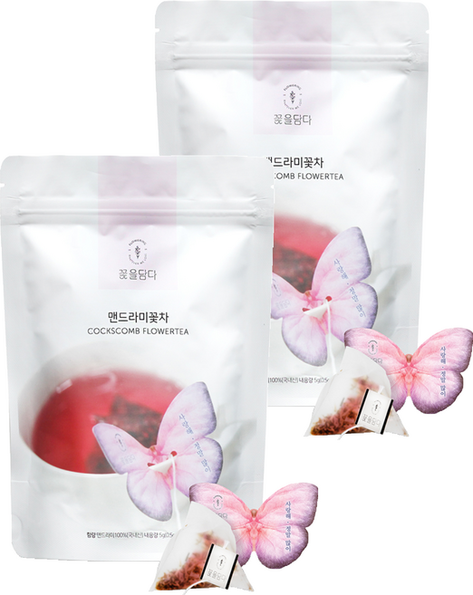 꽃을담다 나비티백 맨드라미꽃차, 5g, 10개입, 2개