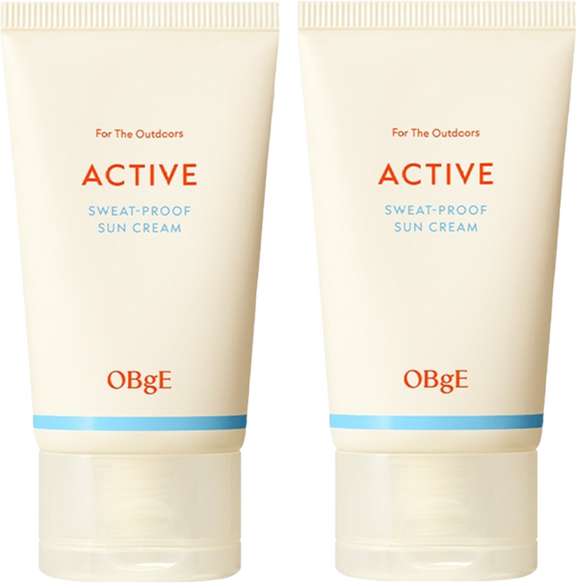 오브제 액티브 스웨트프루프 선크림 SPF50+ PA++++, 2개, 50ml