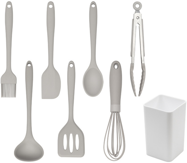 벨라쿠진 미니 실리콘 키친툴 8종 세트, 키친툴 8p, 그레이, 1세트
