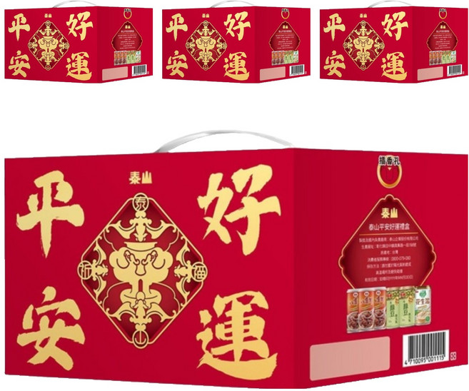 TAISUN 泰山 平安好運禮盒 八寶粥 3罐 + 綠豆湯 2罐 + 花生湯, 2115g, 4盒