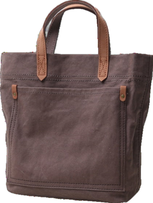 帆布配頭層皮女士豎款肩背包/小手提女包 CLB05