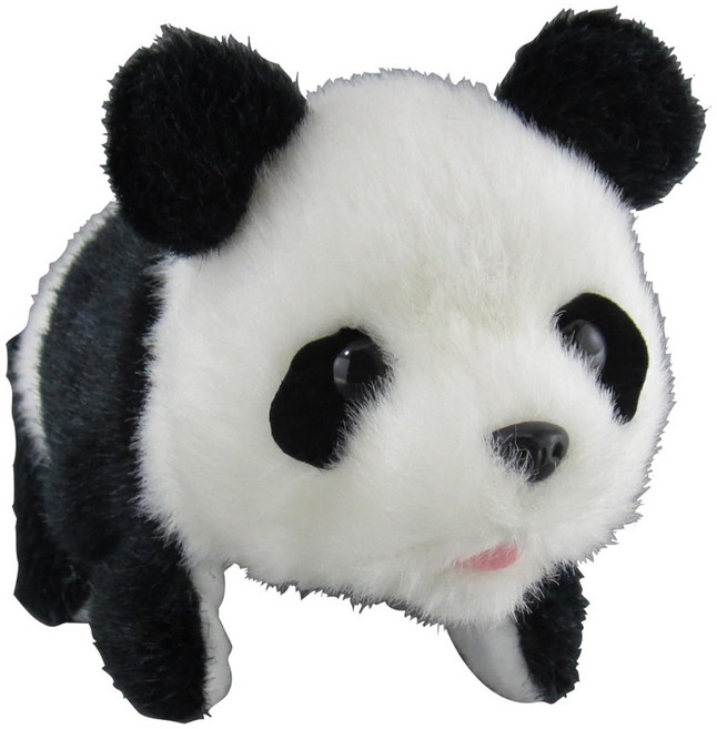 IWAYA 伊娃呀 電子寵物 (需自行安裝2顆3號電池) 適用年齡3歲以上, 13cm, 走路的熊貓 黑色 + 白色, 1個