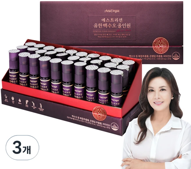 유한건강생활 에스트리션 유한백수오 올인원 30일분, 3개 - 쿠팡