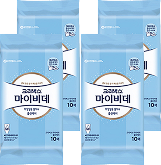 마이비데 클린케어 화장실용 비데물티슈 휴대형, 55g, 10개입, 4개