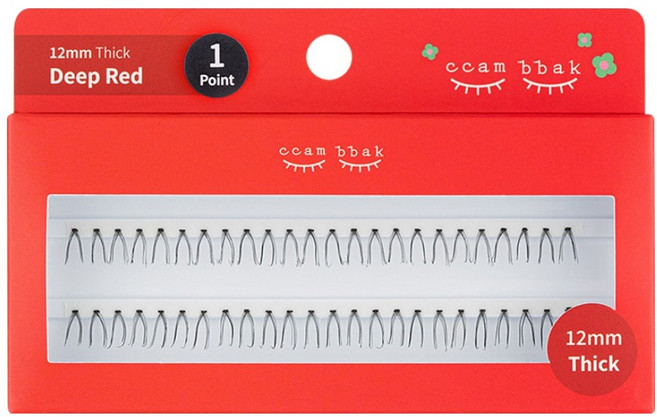 깜빡 인조 가닥속눈썹 패키지버전 12mm 띠크 1기둥, 블랙, 1개