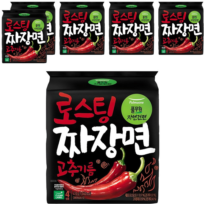 풀무원자연건면 고추기름 로스팅 짜장면 102.5g, 24개