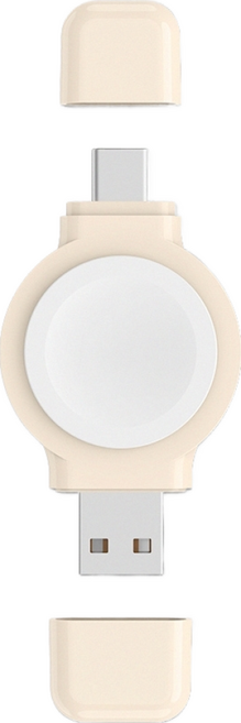 PhotoFast 銀箭資訊 SPIN Charge 手錶磁吸無線疾速雙頭充 適用於Apple Watch, 杏色, 1個