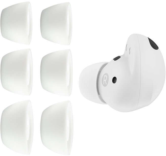 구스페리 갤럭시 버즈2 프로 호환 실리콘 이어팁 S 2p + M 2p + L 2p 세트, 화이트, 1세트