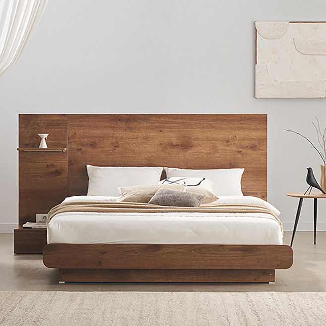 잉글랜더 SAF 모아 평상형 침대 프레임 + 협탁 세트 방문설치, 프렌치월넛