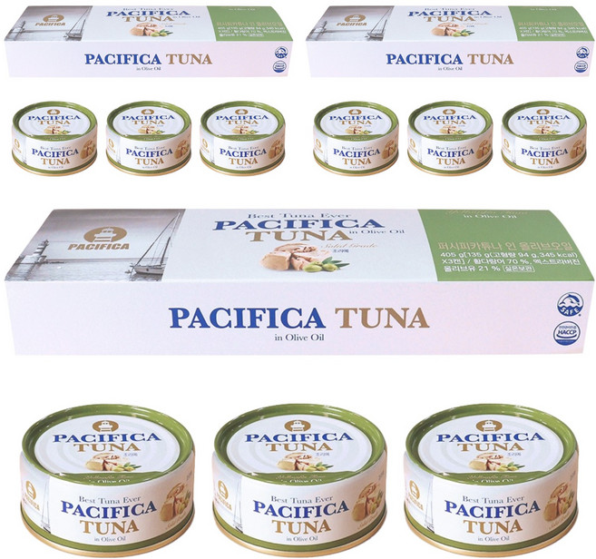 퍼시피카튜나 인 올리브오일 참치, 135g, 9개