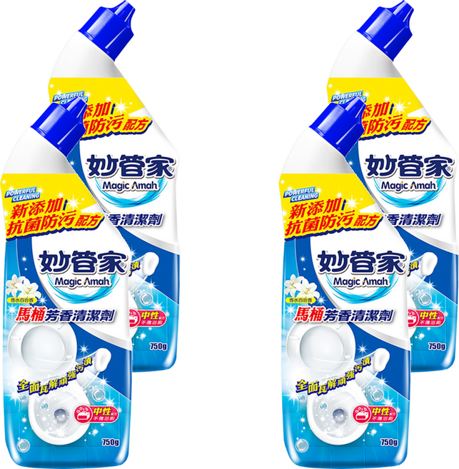 妙管家 Magic Amah 馬桶芳香清潔劑 香水百合香, 750g, 4瓶