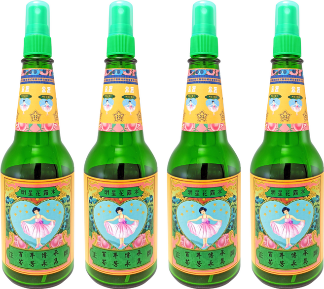 明星花露水 經典噴式 含70%食用級酒精, 310ml, 4瓶, 玫瑰 + 茉莉花