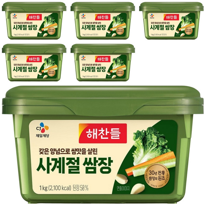 해찬들 사계절 쌈장, 1kg, 6개
