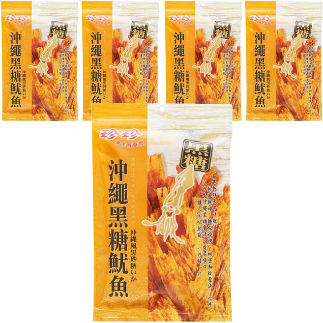 珍珍 沖繩黑糖魷魚絲, 27g, 5包
