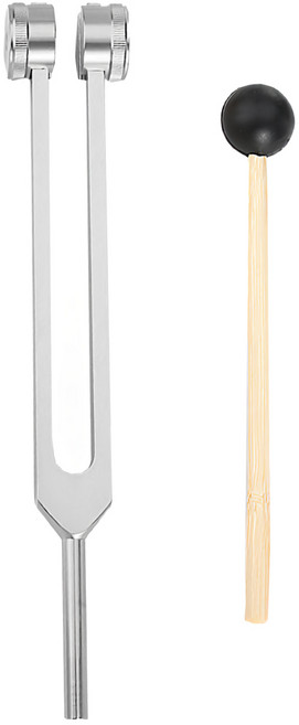 上手家居 低頻音叉 128Hz 附擊錘 + 收納袋 + 板手, 1支, 銀色