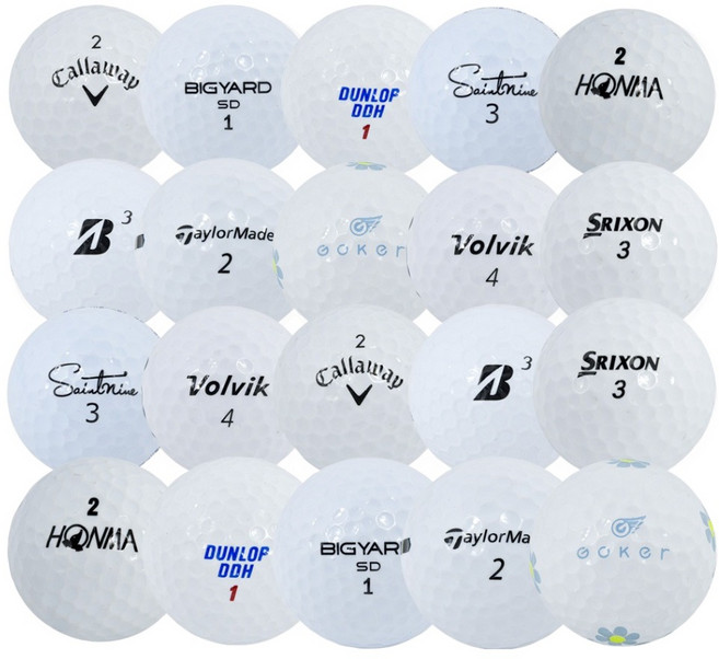 토탈 유명브랜드 혼합 골프공 로스트볼 1등급 42.67cm, 화이트(랜덤발송), 20개, 1개입