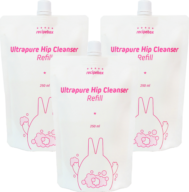레시피박스 울트라퓨어 엉덩이 힙클렌저 리필 베리향, 250ml, 3개