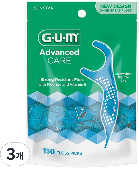 검 어드밴스드 케어 일회용 치실, 3개, 150개입 - 쿠팡
