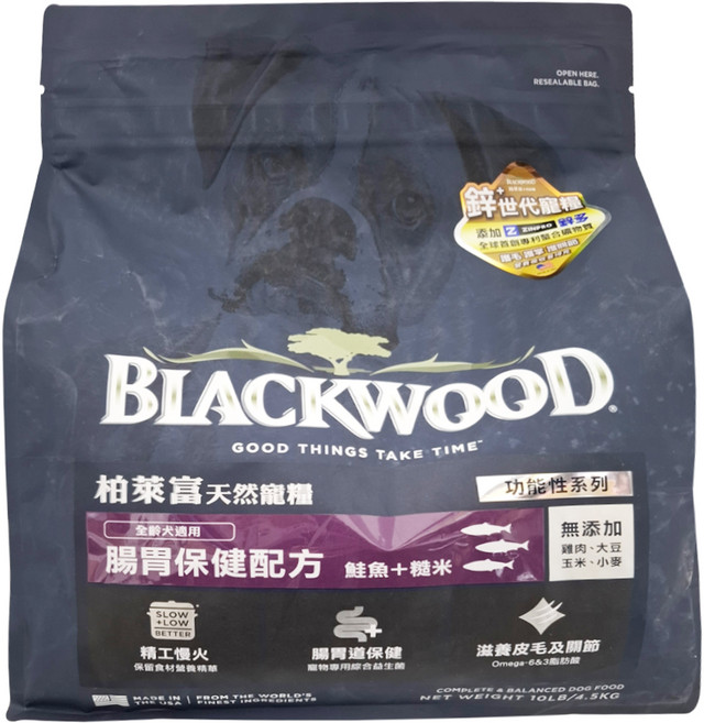 BLACKWOOD 功能性 腸胃保健配方 鮭魚 + 糙米, 1袋, 4.5kg