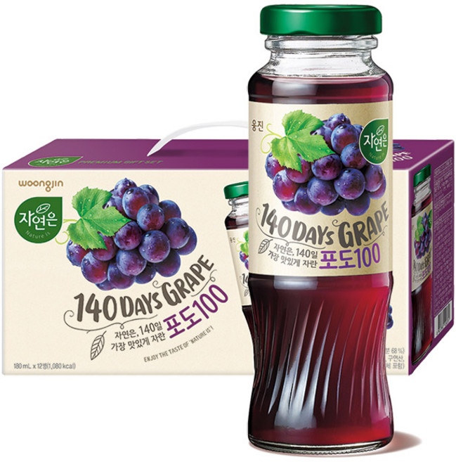 자연은 140일 포도주스, 180ml, 36개