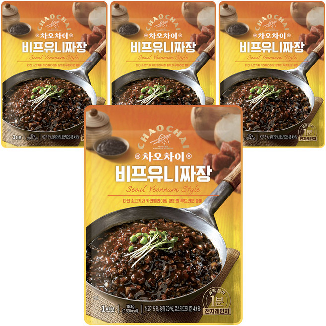 차오차이 비프 유니짜장, 180g, 4개
