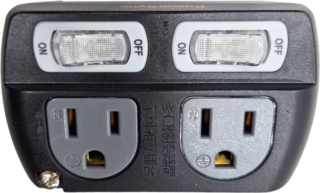 PowerSync 群加 2開2插3P轉2P壁插 TC2300 10.2 x 5.8 x 3.4cm 黑色, 1個