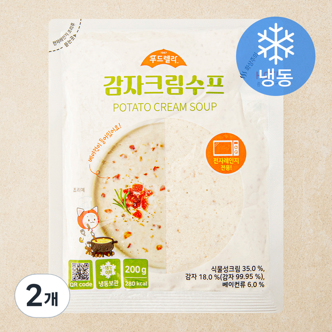 푸드렐라 감자 크림수프 (냉동), 200g, 2개