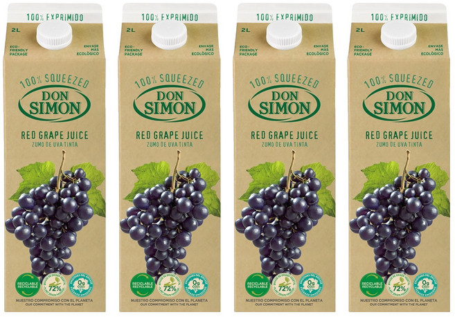 돈시몬 착즙 적포도주스, 2L, 4개