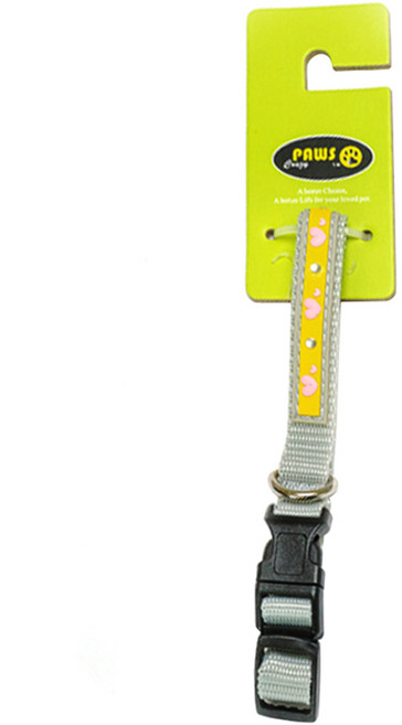 CrazyPAWS 瘋狂爪子 心心相印系列 立體圖案寵物項圈, 黃色, 1條