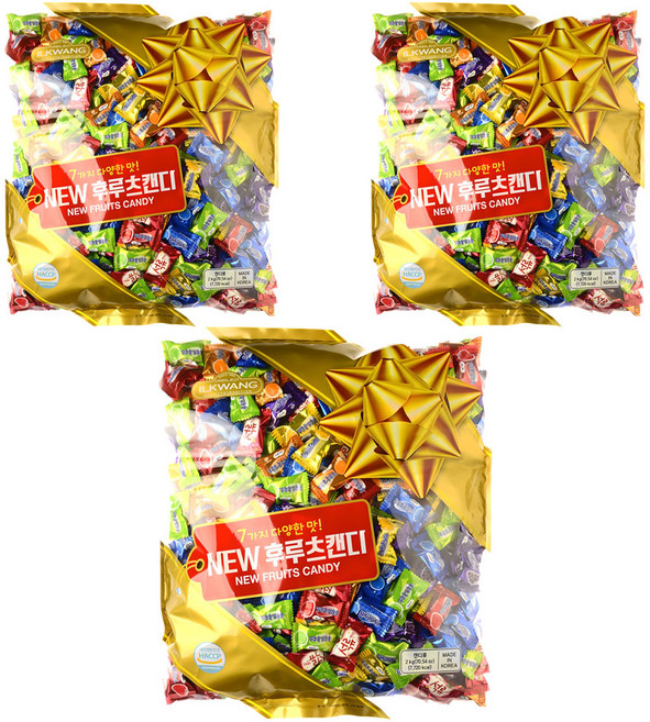 일광제과 뉴 후루츠 캔디 7가지맛, 2kg, 3개