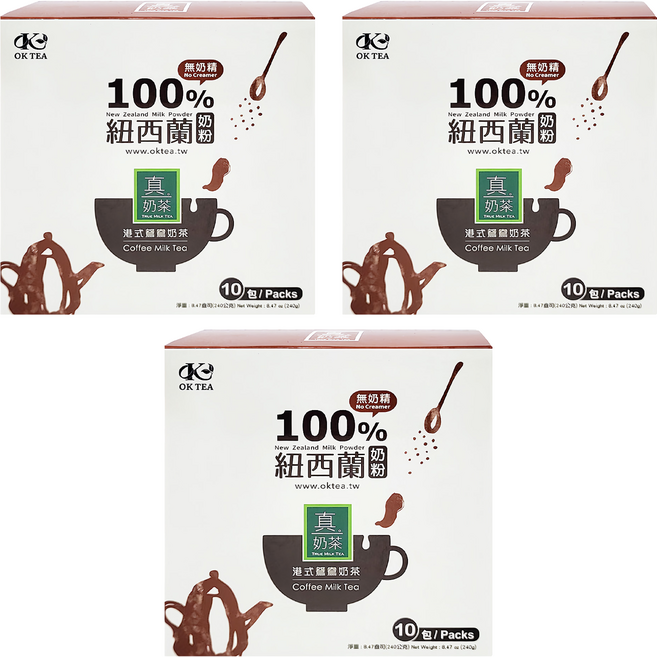 歐可茶葉 港式鴛鴦奶茶, 24g, 10包, 3盒