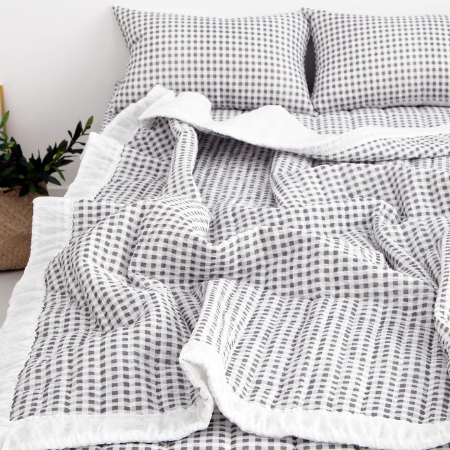 바숨 시어서커 여름이불, 미니체크그레이