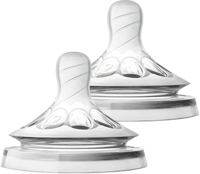 PHILIPS 飛利浦 AVENT 新安怡 親乳感奶瓶用奶嘴 慢速流量 雙孔 2號嘴, 1個月以上, 2個