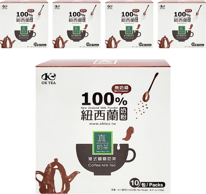 歐可茶葉 港式鴛鴦奶茶, 24g, 10包, 5盒