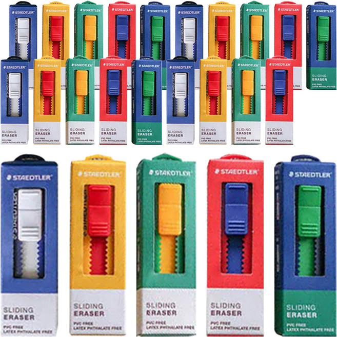 STAEDTLER 施德樓 滑動式彩色橡皮擦 525 PS1, 隨機出貨, 24入