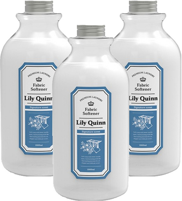 릴리퀸 프리미엄 섬유유연제 시그니처 본품, 1L, 3개