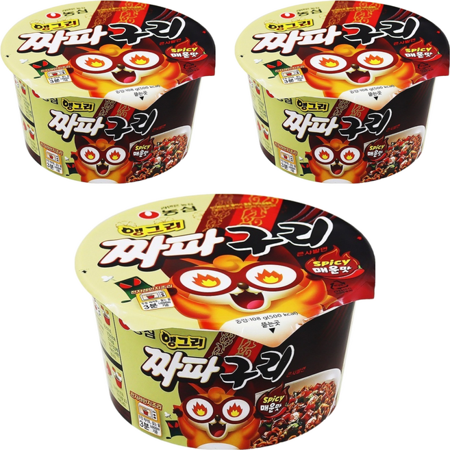짜파구리 앵그리 큰사발 컵라면 108g, 3개