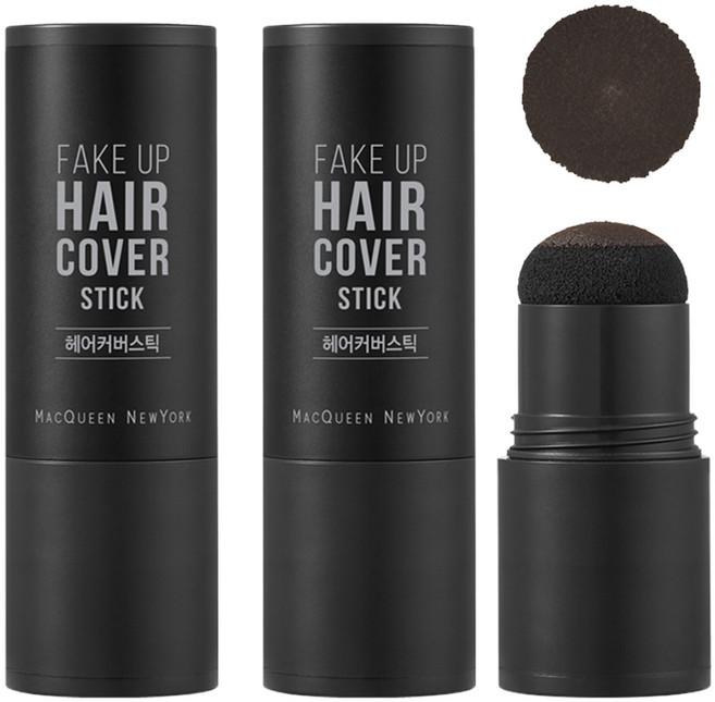 맥퀸뉴욕 페이크 업 헤어 커버 스틱 2.5g, 내추럴블랙, 2개