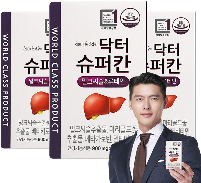 에이치엘사이언스 닥터슈퍼칸 밀크씨슬 루테인 27g, 30정, 3개