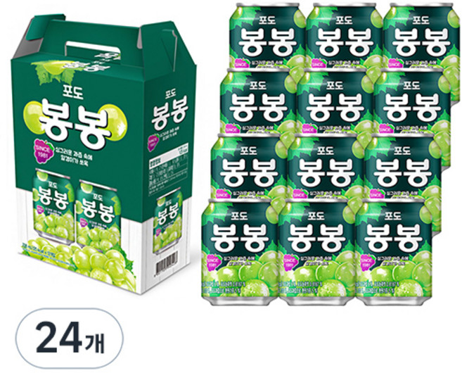 해태htb 포도 봉봉, 238ml, 24개