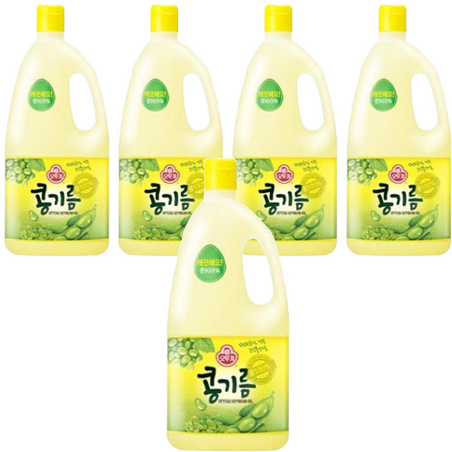 오뚜기 콩기름, 1.8L, 5개