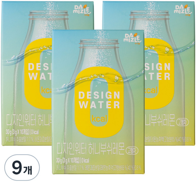 다미즐 제로칼로리 디자인워터 허니부쉬레몬, 30g, 9개
